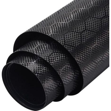 RHG Film de voiture motif nid d'abeille, film d'habillage de voiture motif nid d'abeille en carbone brillant mat à l'intérieur et à l'extérieur, film vinyle tuning cool pour voitures, motos (noir, 40 