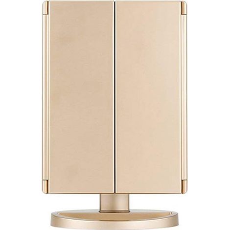 royaluxe - USB Objectif 10x Miroir de maquillage LED avec lumière, miroir de maquillage lumineux grossissant pliant, miroir de bureau