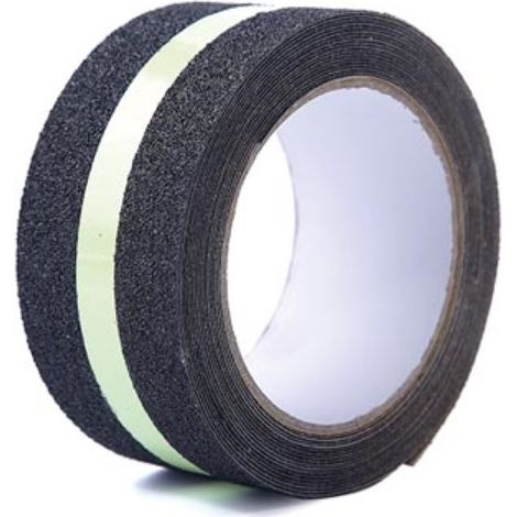 Cinta antideslizante fosforescente de 5 cm x 5 m - Negro/verde (1/3)