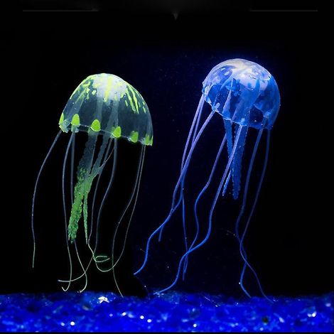 mduse Artificielle, 3 Pices Rose Bleu Vert Dcoration Aquarium, Mduse En Silicone, 2pcs Mduse Fluorescente Dcoration Aquarium Accessoires Aquarium (1/5)