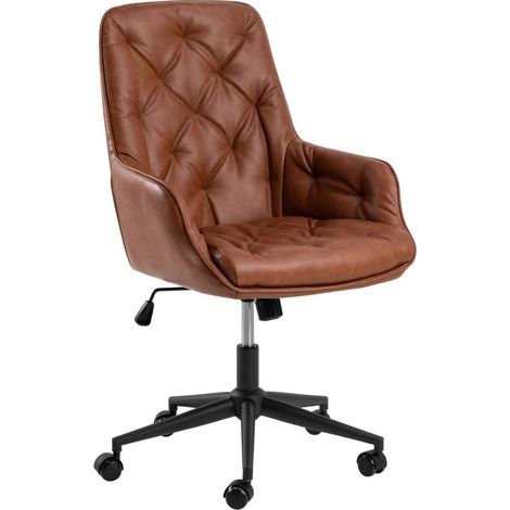 Silla de oficina Norsica 881, Marrón, 106x60x68cm, Con reposabrazos, Con ruedas, Mecanismo de la silla: Económico (1/5)