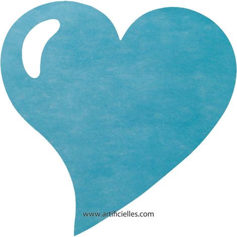 Sets de table Coeur x 50 Turquoise tissu non tissé uni D 38 cm - couleur: Bleu turquoise