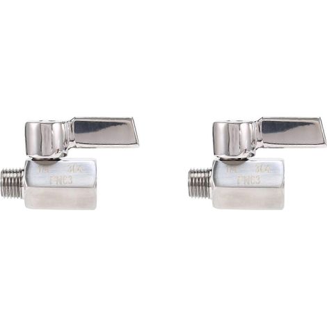 Vanne à bille miniature 2 x 1/4 pouce en acier inoxydable 304, filetage femelle NPT x mâle NPT, vanne d'arrêt (1/5)