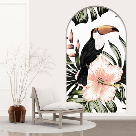 Stickers Trompe l'oeil Arche - Voute - Toucan - 60 x 105 cm (1/5)