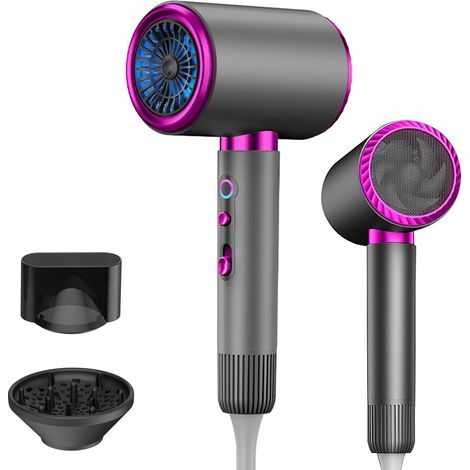 Professional 2400W Hair Dryer, 3 Temperature Settings, 2 Speed Settings, Ionic, with Diffuser and Nozzle, for Salon and Home Use (1/5)