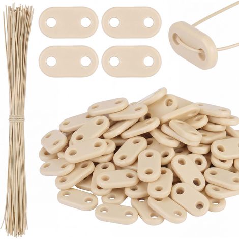 200 Sets Fixation pour Clôture Brise-Vue en PVC, Beige (1/5)