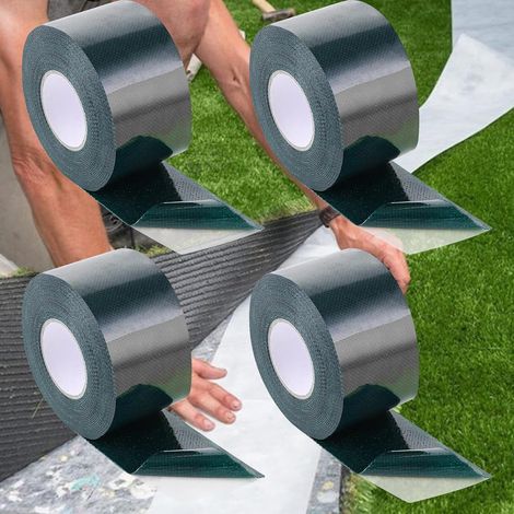 Lot de 4 rubans adhésifs pour gazon artificiel - Double face - 50 mm x 5 m - Ruban de gazon artificiel - Pour la connexion, la fixation, la moquette de gazon artificiel (1/5)