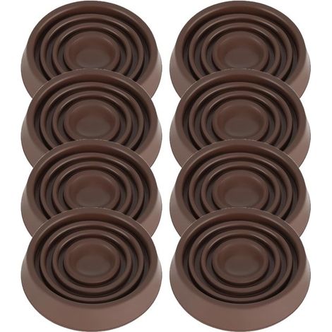 Möbeluntersetzer 3 8 x 3 8 cm Gummiräder rutschfeste Möbelgleiter Anti-Rutsch-Möbelgriffe Bodenschoner für Bett Sofa Tisch und Stuhl Braun 8 3,8 (1/2)