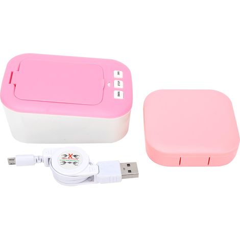 Nettoyeur ultrasonique micro MK-180 48kHz rose, cuve inox pour lentilles de contact et bijoux (1/5)