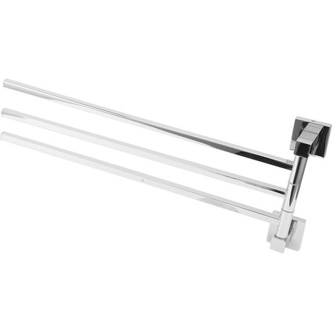 Porte-serviettes en acier inoxydable, pivotant à 180°, avec 3 barres pour salle de bain. (1/5)