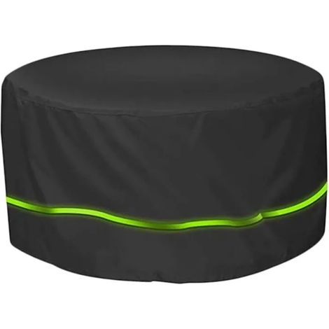 1 housse table jardin ronde Oxford noir imperméable anti-UV extérieur