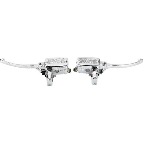 Maître-cylindre de frein et d'embrayage hydraulique argenté pour motos et quads avec guidon de 2,5 cm (1 pouce) (1/4)