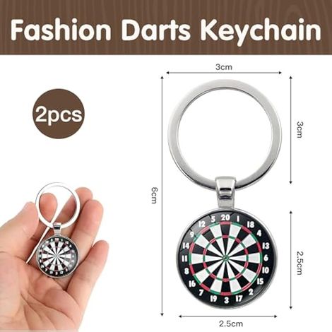 Porte-clés fléchettes 2pcs, Cadeaux fléchettes pour hommes, Cadeaux pour joueurs de fléchettes, Décoration fléchettes (1/5)
