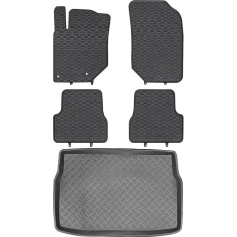 Set di tappetini in gomma per auto e tappetino per bagagliaio per Peugeot 208 II Hatchback dal 2019
