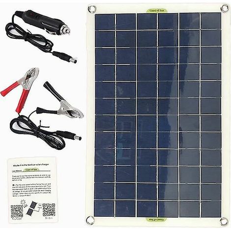 20W Panneau Solaire Sortie USB Cellules Solaires Poly Panneau Solaire pour Chargeur de Batterie 12v/24v (1/4)
