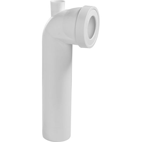 Tubo di scarico WC lungo ad angolo di 90° con raccordo Wirquin da 10 cm di diametro. WIRQUIN