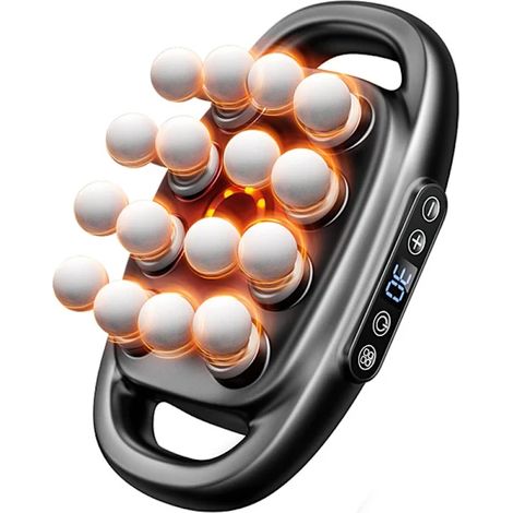 Pistolet de massage puissant pour les fascias - pistolet de massage musculaire, 9 modes, 16 têtes de massage, masseur haute fréquence pour le cou, les épaules et la taille, fonctionnement silencieux.-