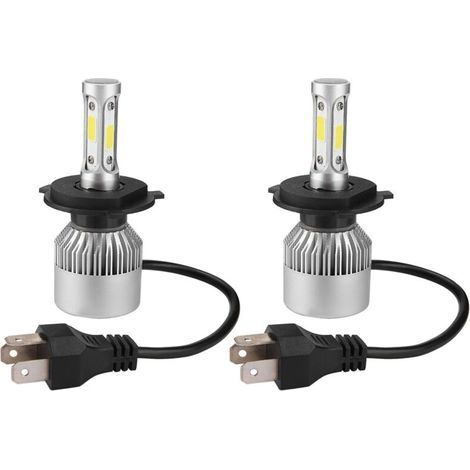 Stück H4 36W 8000LM LED-Lampen für Autoscheinwerfer, Fern-/Abblendlicht 6000K (weiß),