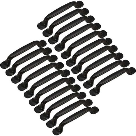 20pcs Poignée de Porte Cuisine Armoire Placard Tiroir Chambre Meubles Tirer Entraxe 128mm, Aluminium Noir