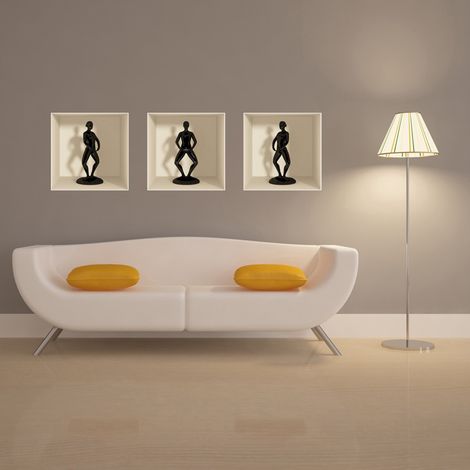 Sticker effet 3D ballerines silhouette figé 40 x 120 cm (1/2)