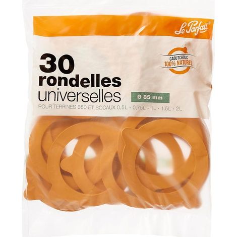 30 Gummiringe – Glasdichtungen – Perfekter Verschluss für Konfitüren und Terrinen – Naturfarbe – 8,5 cm (1/3)