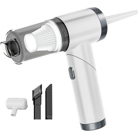 Aspiradora inalámbrica para coche, multifuncional, inflador, 120 W, alta potencia, sin cable, para el hogar, H-White (1/5)