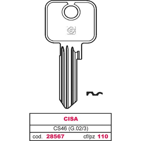 Silca chiave asc cs46 (g.vac 3) cisa (10 pezzi) - Silca