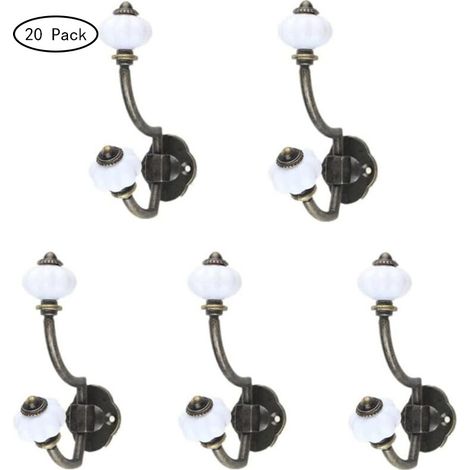 20 Pcs Patère Antique Crochet Mural Cintre Simple Porte-Manteau Rétro Décorations De Capuchon Patères Murales Crochets Rustiques Crochets Muraux Rétro Patères Décoratives Clé À (1/5)