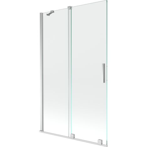 Mexen Velar paravento da doccia a 2 ante scorrevoli 110 x 150 cm, trasparente, cromo - 896-110-000-01-01