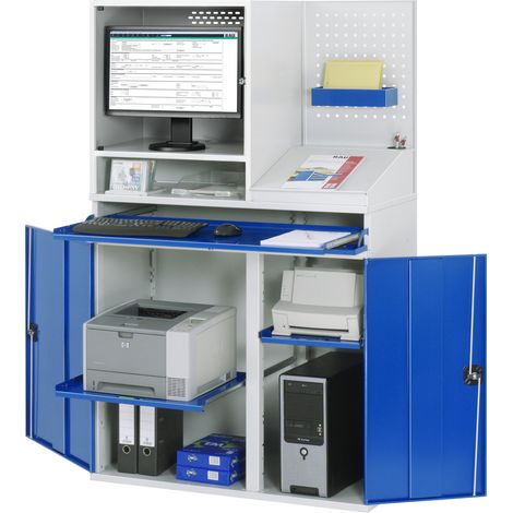 Rau Computer-Schrank 67T mit Monitorgehäuse T520mm, B1100xT520xH1770mm (1/3)