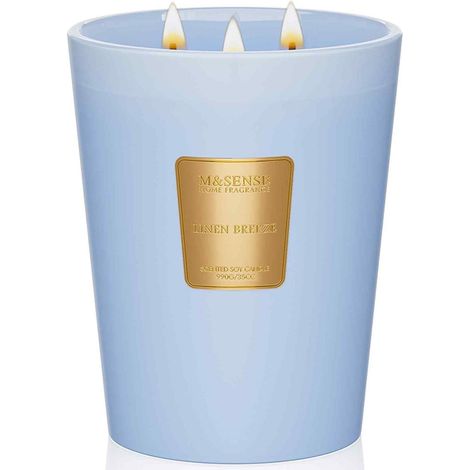 Duftkerze Glas 3 Docht 150h Aromatherapie 990g Leinenbrise Blau (1/5)