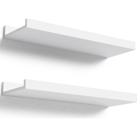 White Floating Shelves for Wall Wooden Floating Shelves Photo Display Shelves Wall Decor for Room Living Room Bedroom Room Decor (1/2)
