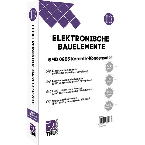 TRU COMPONENTS T1806P022 Keramik-Kondensator Sortiment SMD 0805 50 V 10 % (L x B) 2.0 mm x 1.2 mm 5