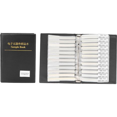 Kit d'échantillonnage de 170 types de résistances série 0805, composants électroniques en livre noir. (1/5)