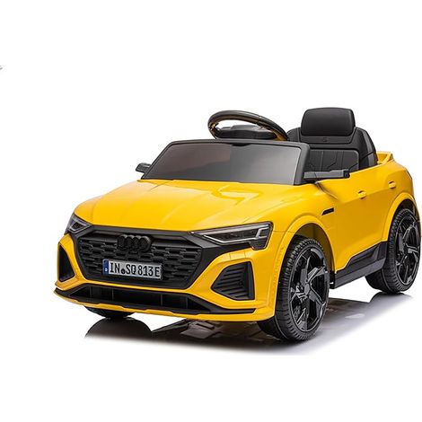 Macchina Elettrica per Bambini 12V Licenza Ufficiale Audi SQ8 E-Tron con Telecomando e Sedile Pelle Giallo (1/5)