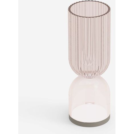 Lampada da tavolo LED ricaricabile in policarbonato Alba A - Rosa (1/5)