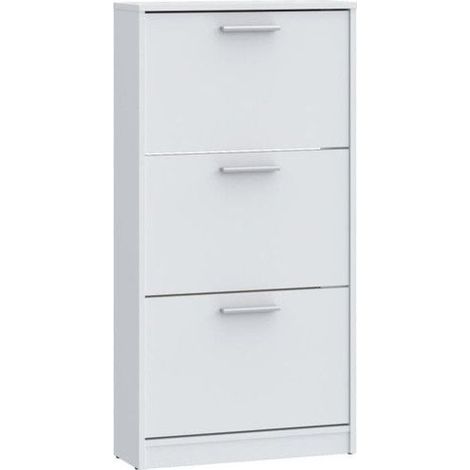 Armoire à chaussures MAC 3 abattants 6 paires Blanc mat L58,2 x P20,4 x H115,5 cm (1/5)