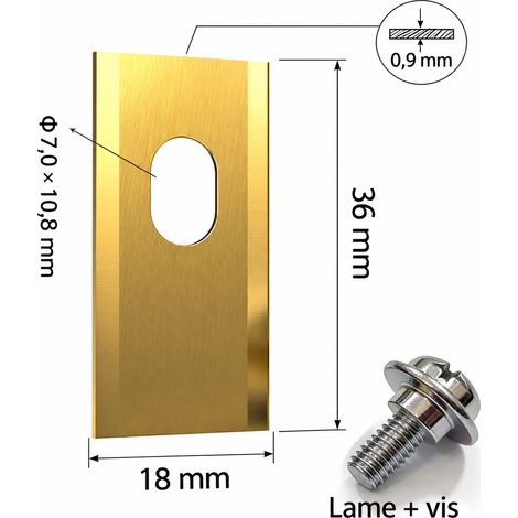 9 lames dorées avec vis plaqué titane, revêtement titane (Coating Tin), boîte plastique 9 pièces pour tondeuse Dreame Mova 6 × 4 × 2 cm 80 g – Livraison gratuite