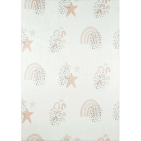 Tapis enfant tissé 160x230 crème rectangle ARCENCIEL