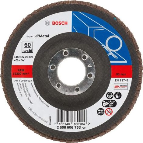 Disque à lamelles X551 Expert pour métal, coudé, 115 mm, 60, tissu de verre (1/4)