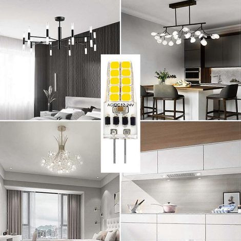 20 ampoules LED G4, AC/DC 12V-24V, 3W, 20 perles LED, angle de faisceau de 360°, 2835SMD, peut remplacer une ampoule halogène de 30W, lumière blanche froide. (1/5)