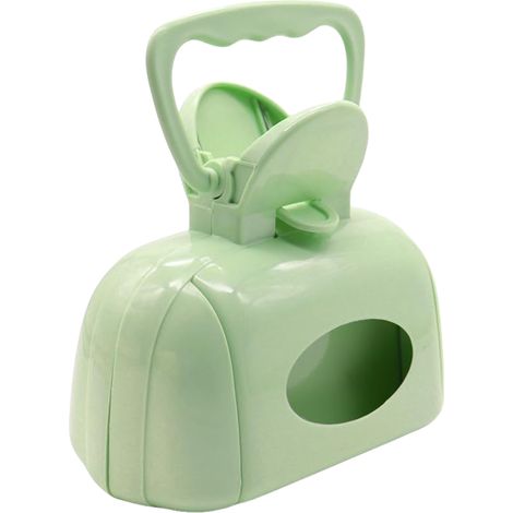 Recogedor portátil para excrementos de perro con caja de pañuelos para la limpieza de excrementos de mascotas al aire libre (verde, 1 unidad) (1/5)