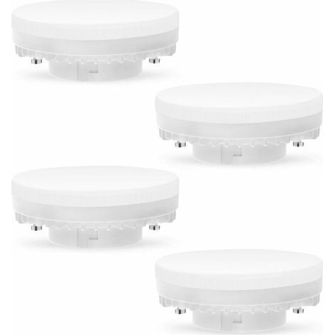 Ampoule GX53 LED 7W 3000K,Blanc Chaud,Non Dimmable Gx53 Eclairage,Pas de Scintillement,Remplace 50W Ampoules Halogènes GX5.3 ou CFL 9W 13W lampe,560Lumens,Angle 120 Degrés,Lot de 4 (1/4)