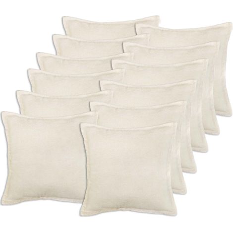 Housse de coussin 12 pcs HOUTEN Crème 45 x 45 cm Bouclé vidaXL