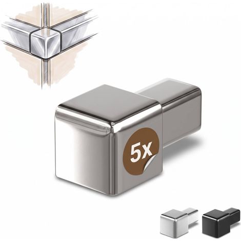 Dalsys Endstück für Fliesenschiene Quadratprofil Edelstahl, Fliesenprofil - Poliert 8mm, 5 Stück