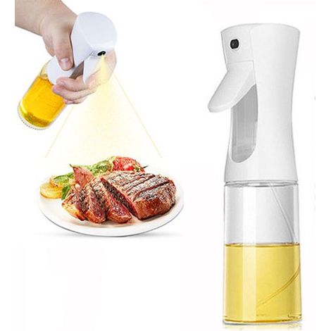 Flacone spray in plastica per olio, spruzzatore per olio d'oliva, flacone spray, flacone spray con pulsante, dispositivo spray, aiuto in cucina, dosaggio preciso dell'olio, 2 (1/5)