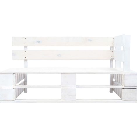 Banc d'angle palette de jardin，Banquette de jardin，Chaise bois blanc CFW53493