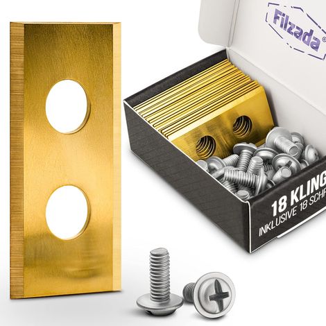 ® 18x lames de rechange en titane pour tous les robots de tonte Worx Landroid - Lames de rechange ultra coupantes - avec 45 vis - Lames également adaptées aux robots de tonte LandXcape (1/5)