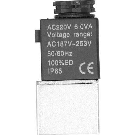Électrovanne 2V025-06 2 positions 2 voies normalement ouverte, stable et durable, alimentation AC220V, pour air et fluides (1/5)