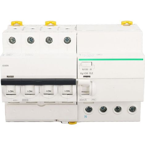Miniatur-Leistungsschalter 4P+N mit flammhemmendem PA66-Gehäuse, integriertem Fehlerstromschutz, AC 400 V, 20 A (1/5)